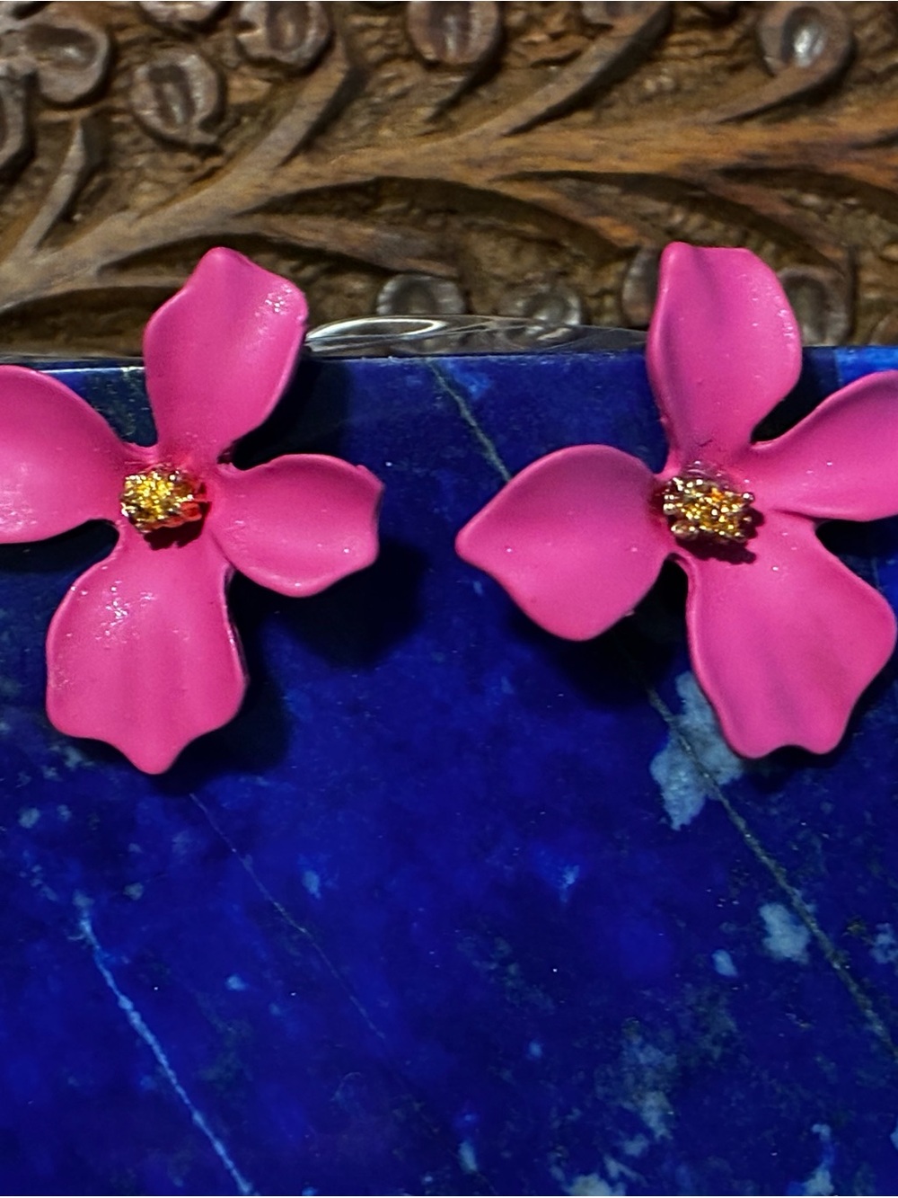 Pink Floral Stud Earrings - Women Jewelry